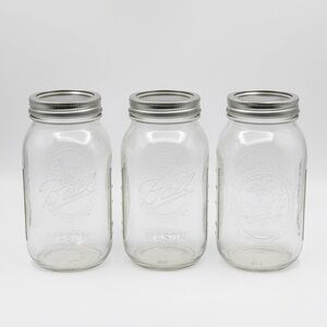Ball Clear Mason Jars with Silver Lids | 1 Set of 3